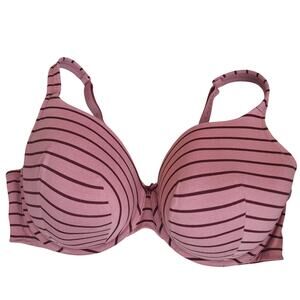 Cacique 44DDD Lighty Lined Full Coverage pink cotton underwire bra Plus size